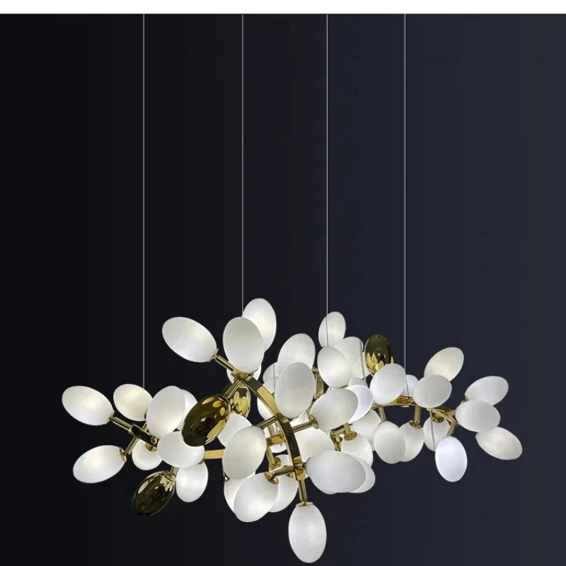 

Modern Nordic Style Magic Bean Chandelier Pendant Light with Brass Grape stem Glass Ceiling Lamp for dining Room Decoration