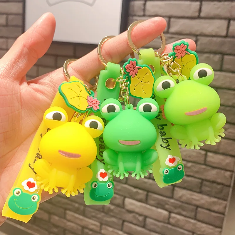 Nouveau Porte-clés Grenouille Souriante Personnalisé, Pendentif de Sac Créatif en Forme de Grenouille de Dessin Animé, Bijou Cadeau pour Voiture