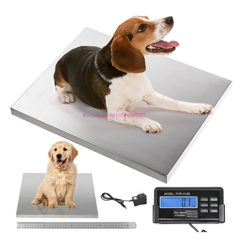 

Heavy Duty Veterinary Adjustment Dog Scale with Stainless Steel Platform and Rubber Mat for Dog Cat Pet Alpaca Llama Sheep