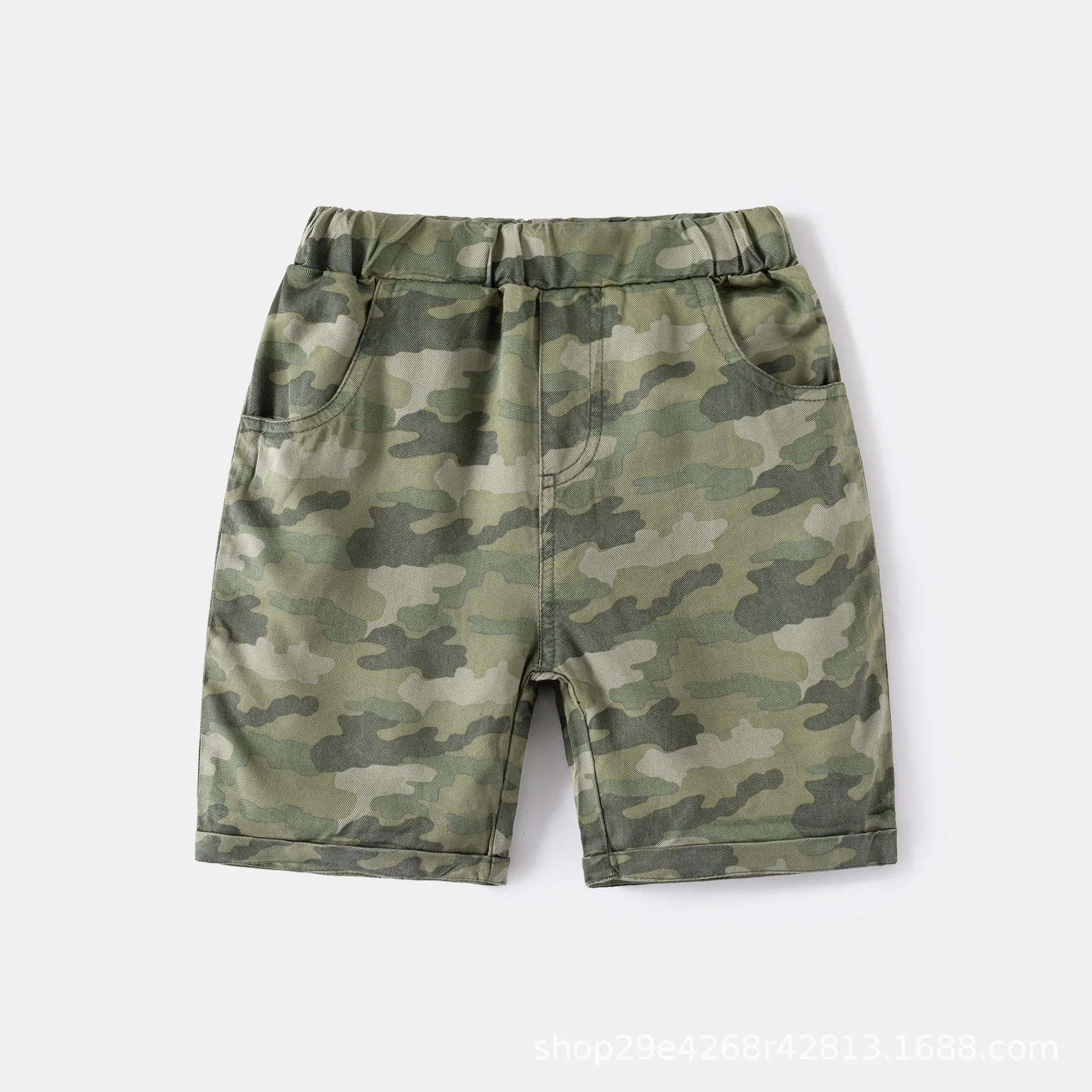 Boys camouflage shorts summer 2024 new outer wear children's clothing thin pants casual pants trendy children's five-point pants