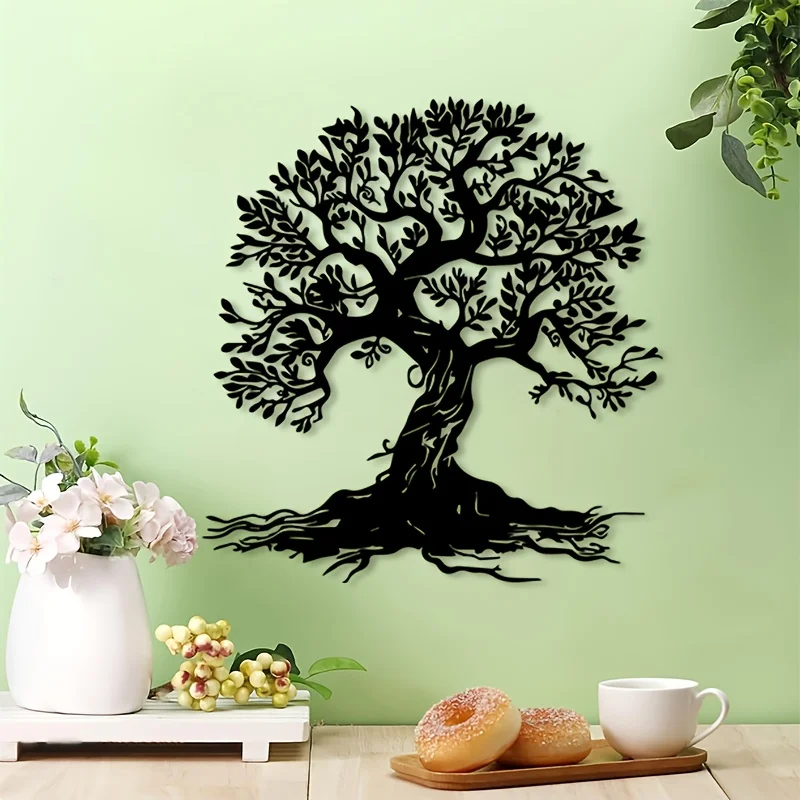 Brand Vintage Tree of Life Iron Wall Art Rustic Metal Decor Rust Resistant Finish For Indoor Outdoor Home Garden Easy Hanging