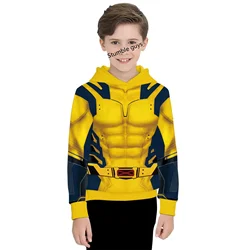 Hot Deadpool Wolverine Boys Hoodies Halloween Disney Marvel Kids Superhero Cosplay Jacket Howlett Party Men Women Streetwear Top