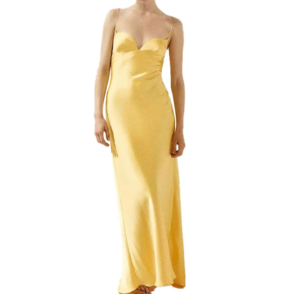 Willshela Women Fashion Solid Satin Backless Midi Camisole Dress Sweetheart Neck Sleeveless Female Chic Casual Long Vestidos