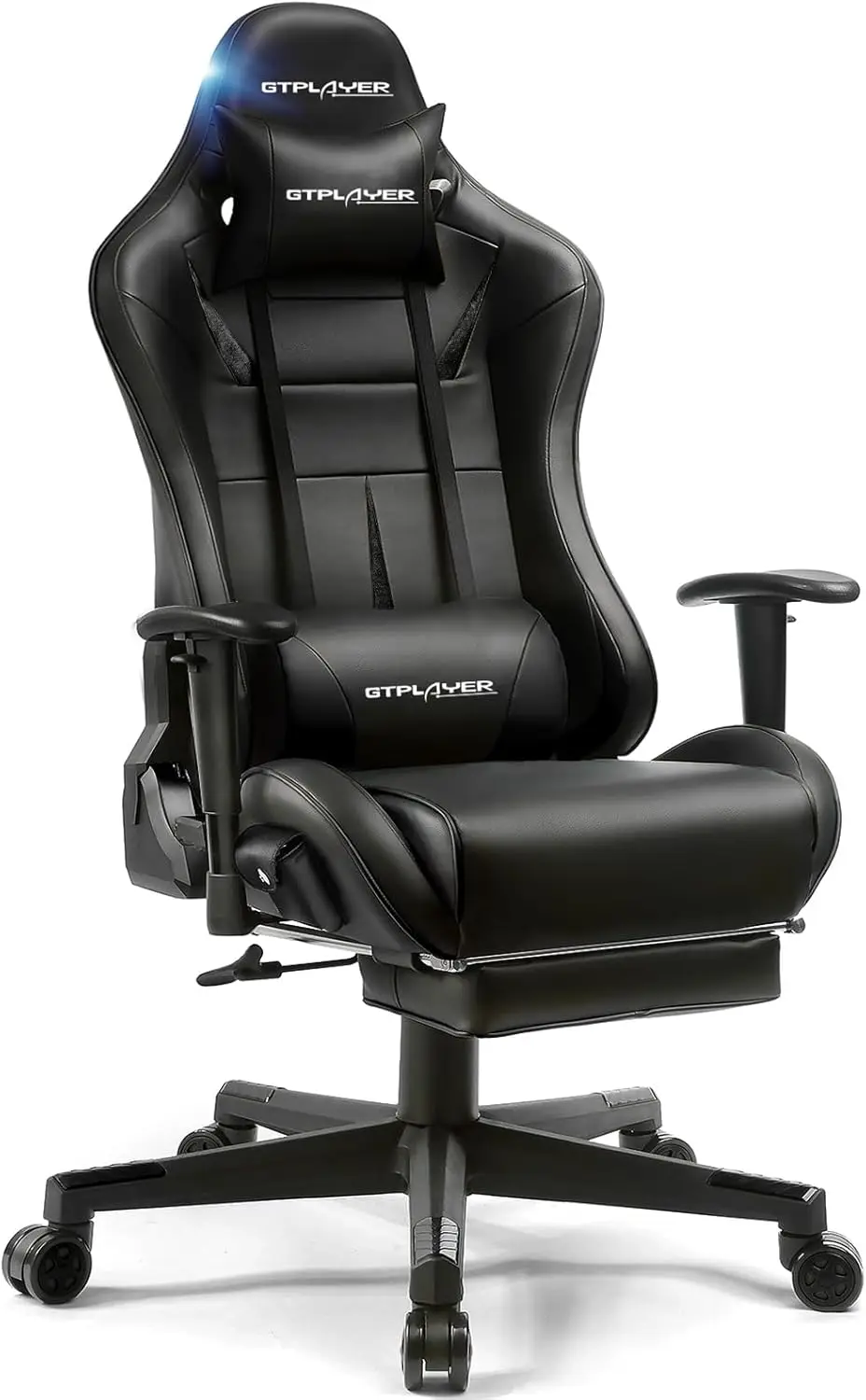 Gaming Chair with Speakers Bluetooth, Ergonomic Office Desk Chair with Footrest & Lumbar Support, Height Adjustable Swivel Video