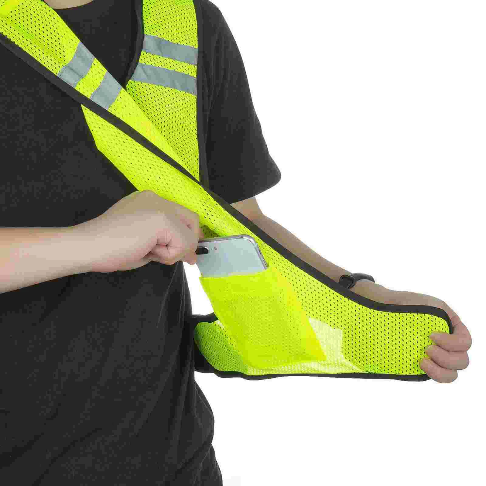 High Visibility Vest Safety Reflective Net for Men Fluorescent Neon LED Running