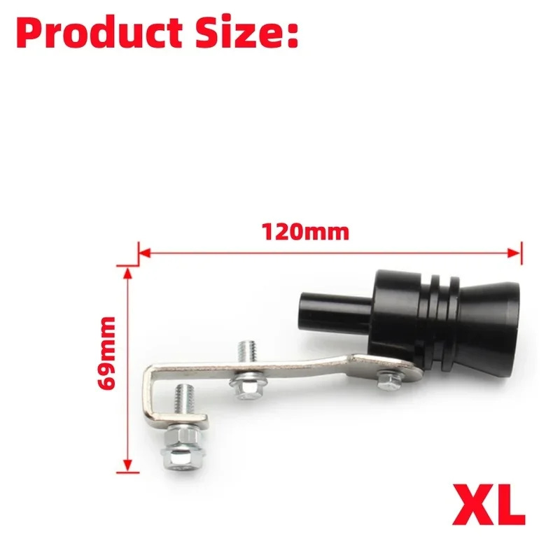 1PCS Turbo Sound Exhaust Whistle Simulator for Car and Motorcycle Exhaust Pipe Blow Sound Whistle XL Size Exhaust Tailpipe Modif