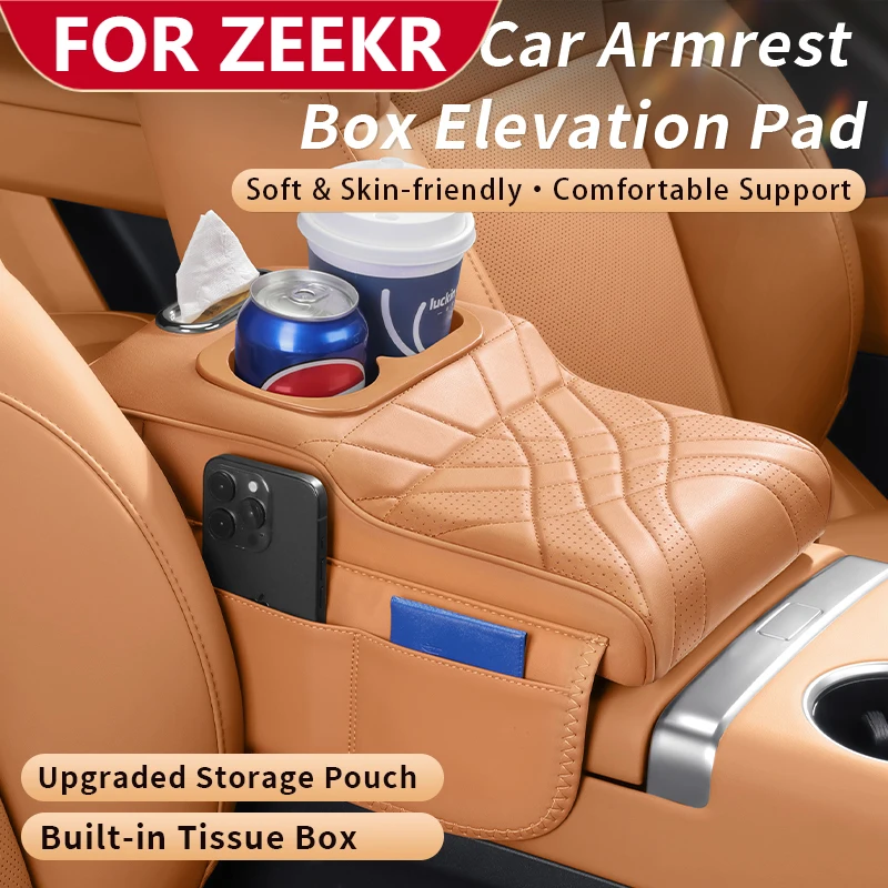 

Car Center Console Armrest Cushion Cover For ‌ZEEKR X 001 009 007 7X 9X MIX Storage Bag 2 Cup Holder Tissue Boxs Armrest Pad