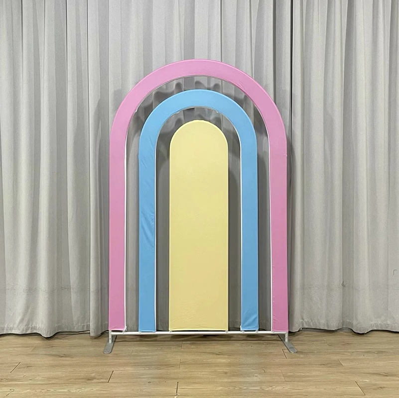 

5x7.5FT Aluminium Rainbow Backdrop Arch Stand Customisable Fabric Cover For Wedding Photo Booth Baby Birthday Party Decoration