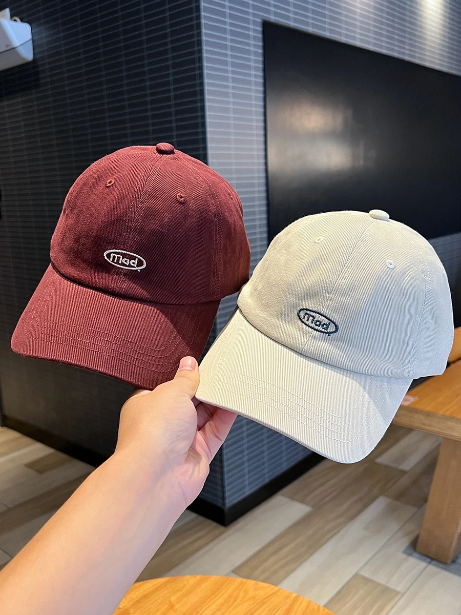 Simple embroidery cap women's autumn and winter big head circumference casual sunscreen baseball cap men