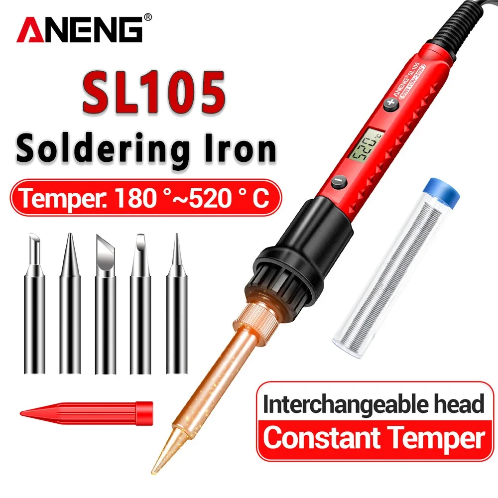 ANENG Soldering Iron kit 60W Fast Welding Equipment SL105 110V/220V Rework Station Heat Pencil Tip Professional Repair Tools