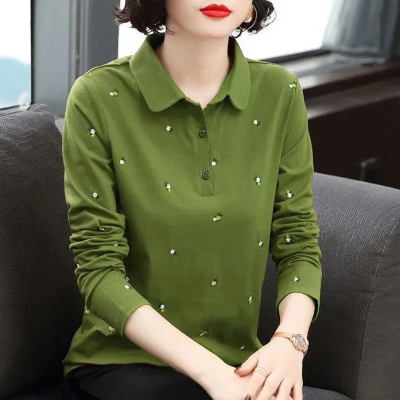 T-Shirt Brodé à la Mode pour Femme, Pull Décontracté, Assressentiavec Tout, Idéal pour le Bureau, Nouvelle Collection Automne 2022