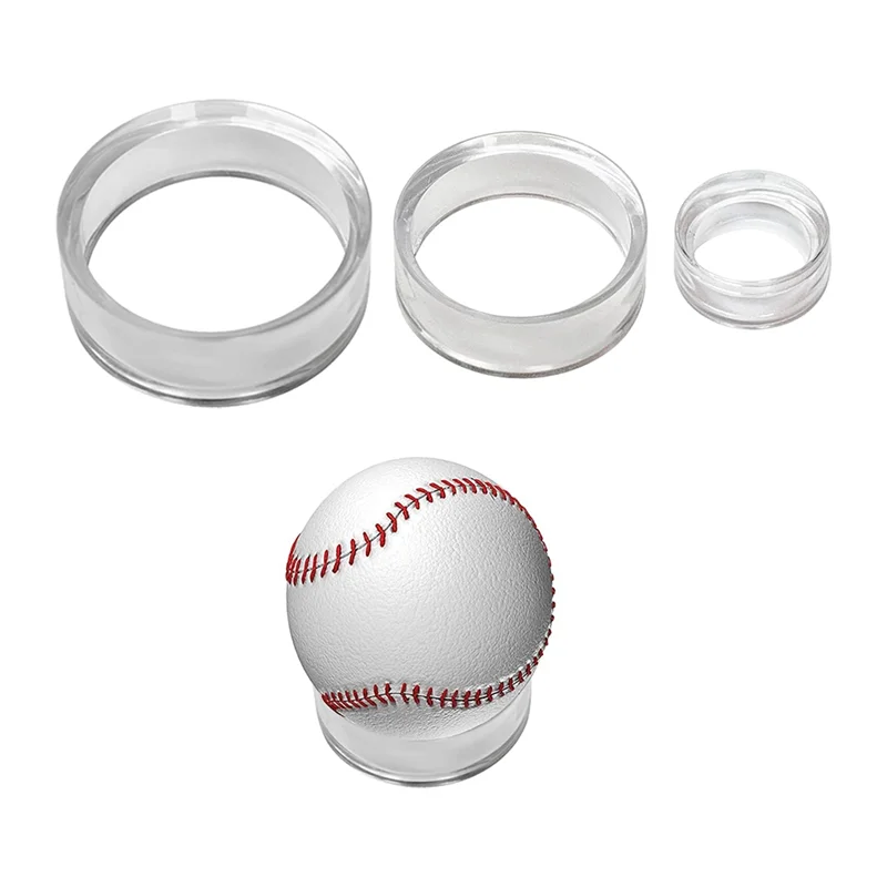 

N96R 35 Set Pieces Acrylic Display Stand Plastic Round Display Stand For Golf Ball, Baseball, Softball, Tennis Ball