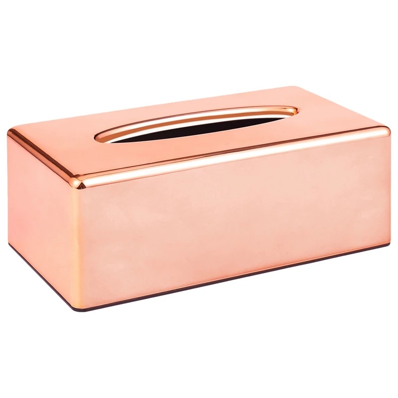 ABZV-estante de papel elegante oro rosa real coche hogar caja de pañuelos en forma de rectángulo contenedor servilleta soporte para pañuelos