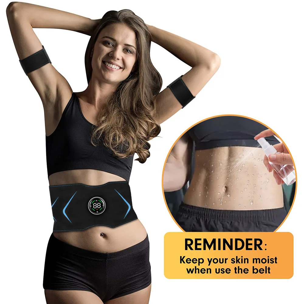 EMS Muscle Stimulator Abdominal Body Slimming Belt Electric Smart ABS Trainer Arm Leg Waist Weight Loss Fitness Vibration Belt