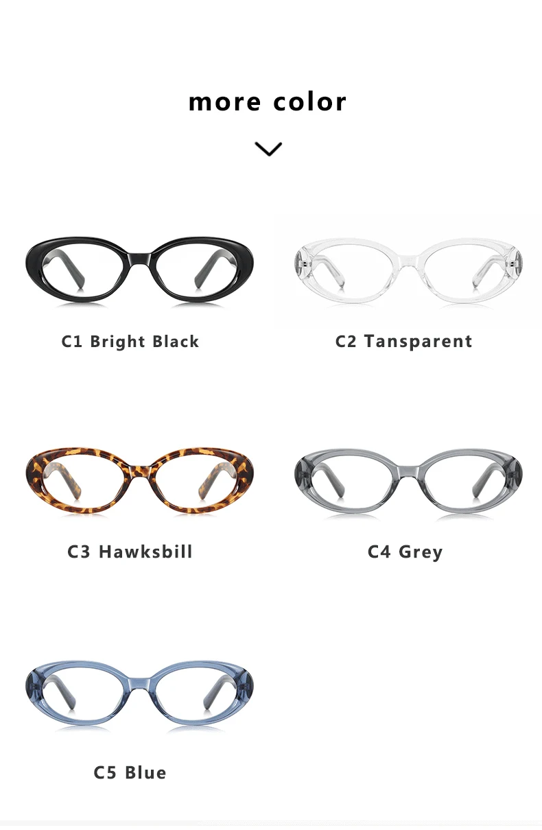 Gafas de protección contra luz azul con montura ovalada a la moda, montura TR, diseño de inserción de núcleo cómodo y ecológico, versátil y elegante