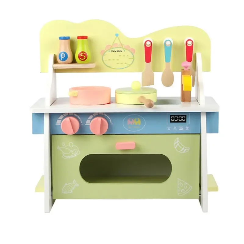 Wooden Play Colorful Mini Kitchen Simulation Kitchen Children\'s Kitchen Cooking Pretend Play Toys