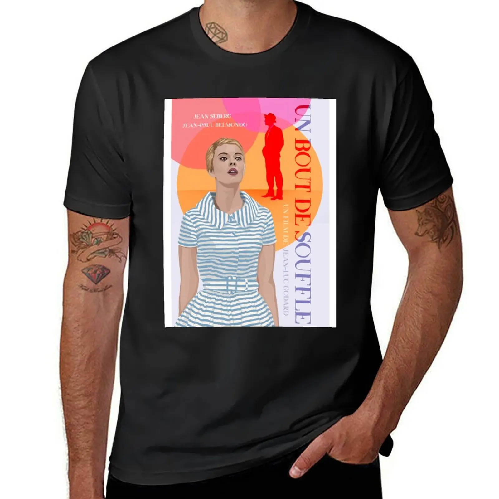 A Bout de Souffle - Jean-Luc Godard, Jean Seberg alternative movie poster T-Shirt summer top t shirt for men