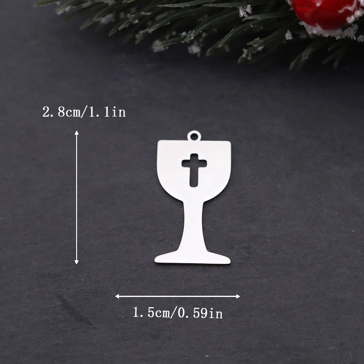 3pcs Holy Communion Chalice with Cross Pendant Accessories Stainless Steel DIY Jewelry Making Supplies Necklace Earrings Charms