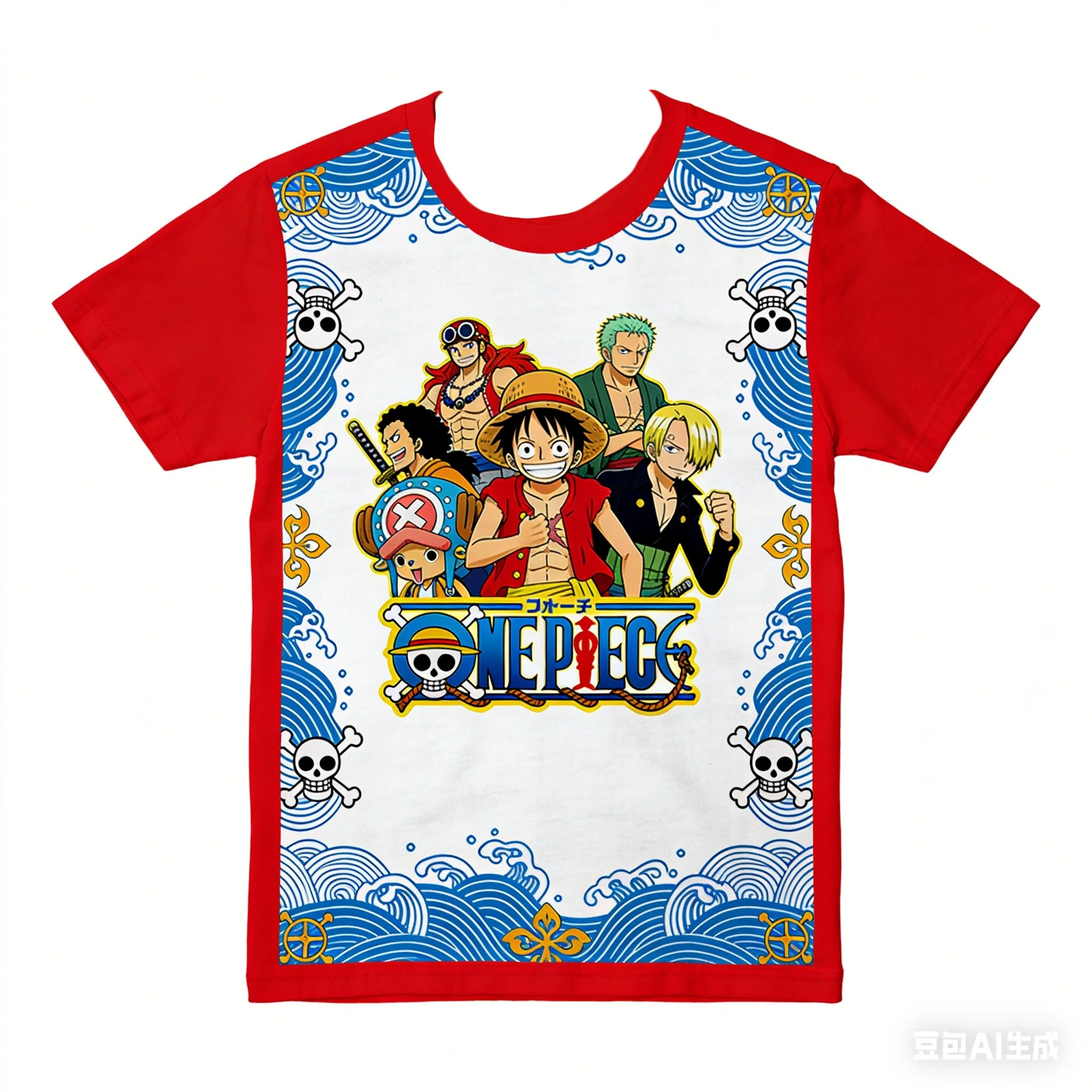 

Футболка с принтом One Piece Straw Hat Crew Streetwear Collaboration, летняя повседневная футболка с коротким рукавом