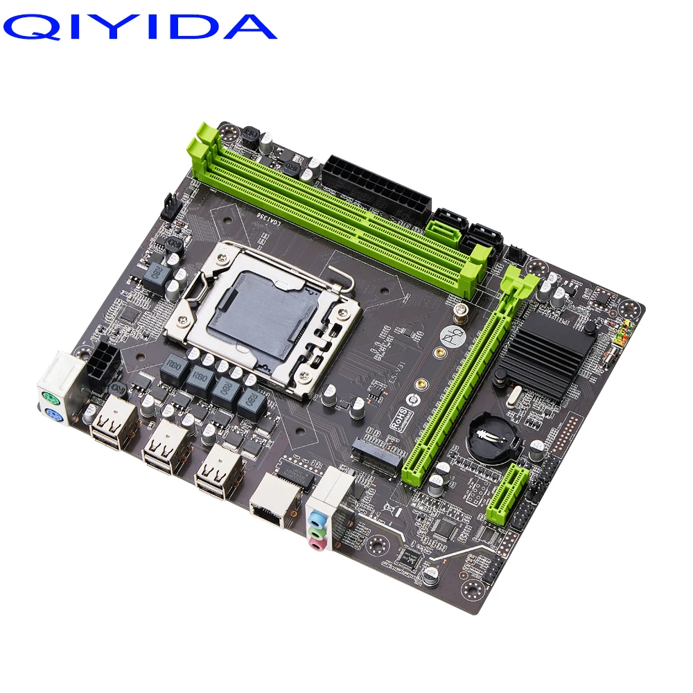 QIYIDA X79 اللوحة الأم مع سيون E5 2470 V2 1*16 جيجابايت DDR3 REG ECC PC3 10600R الذاكرة كومبو مجموعة NVME MATX الخادم