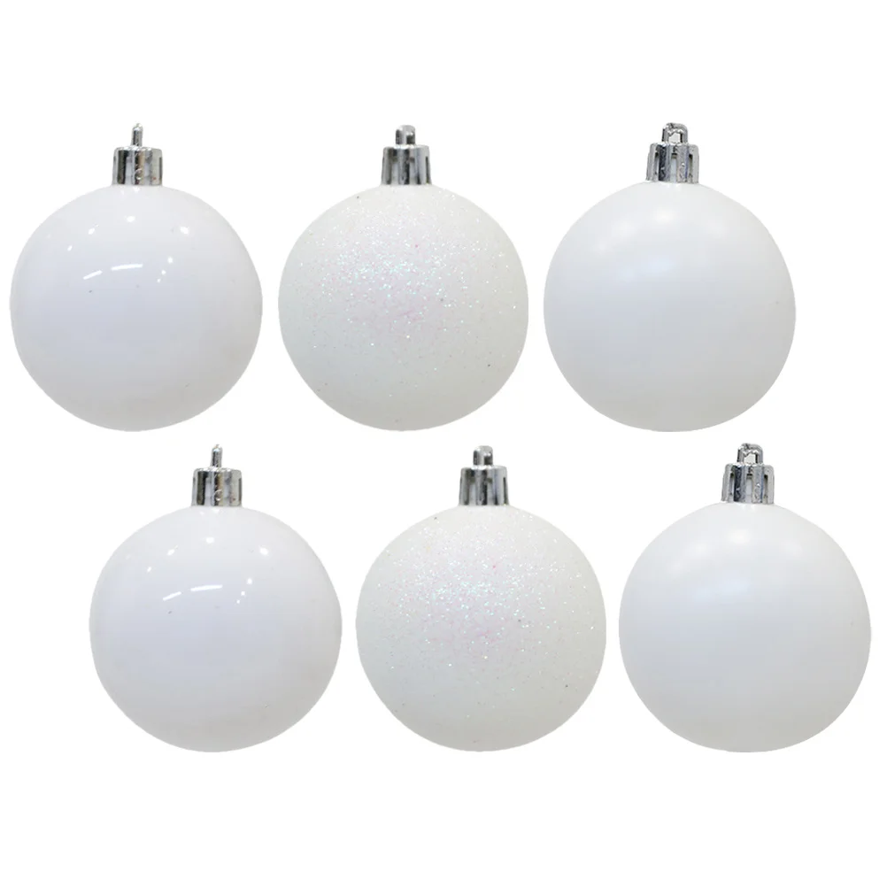 

6Pcs Christmas Balls Hanging Ornaments Plastic Decorative Xmas Tree Balls for Party Fireplace Window Decorations