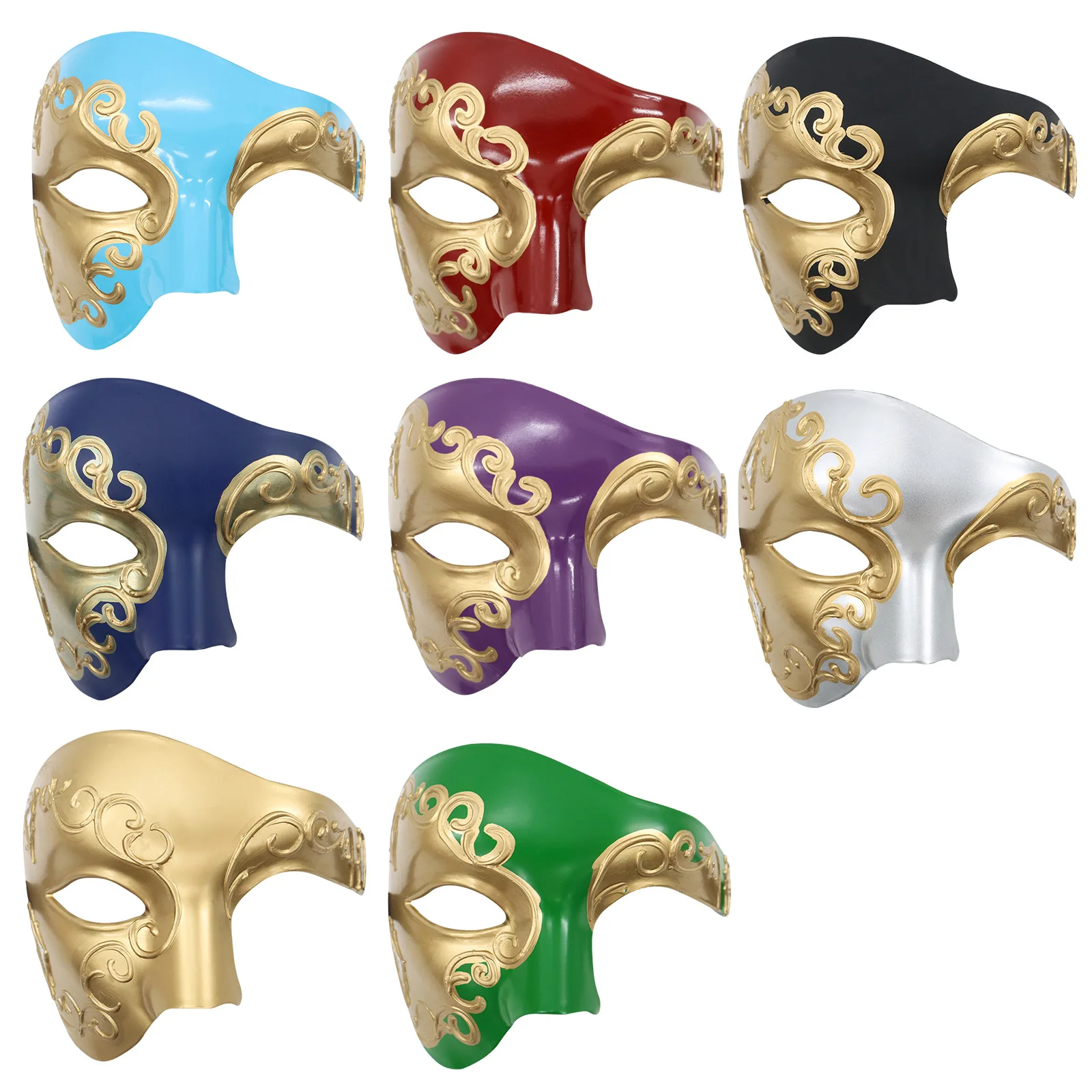 Men Sexy Masquerade Mask Plastic Adult Half Face Cover Bar Opera Stage Party Cosplay Carnival Gentleman Decor Masks Photo Props