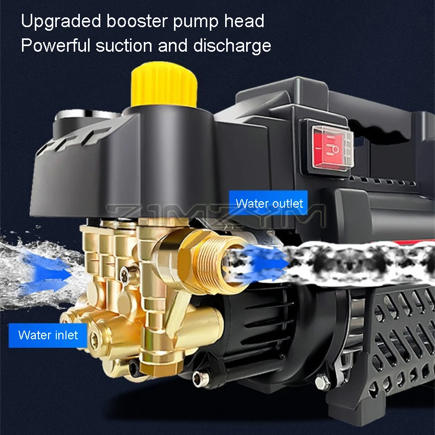 Adjustable Pressure Washer Household Car Washing Machine 220V Automatic Induction Water Gun High Pressure Cleaning Tool