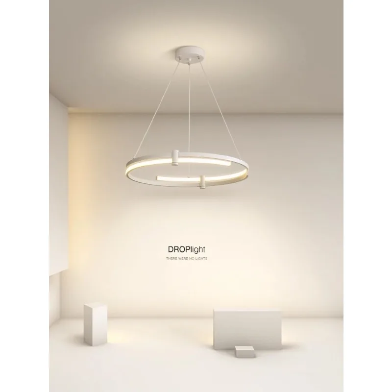 Modern Black and White Nordic Pendant Light for Eye-Protection and Full-Spectrum Lighting in Living Room or Bedroom