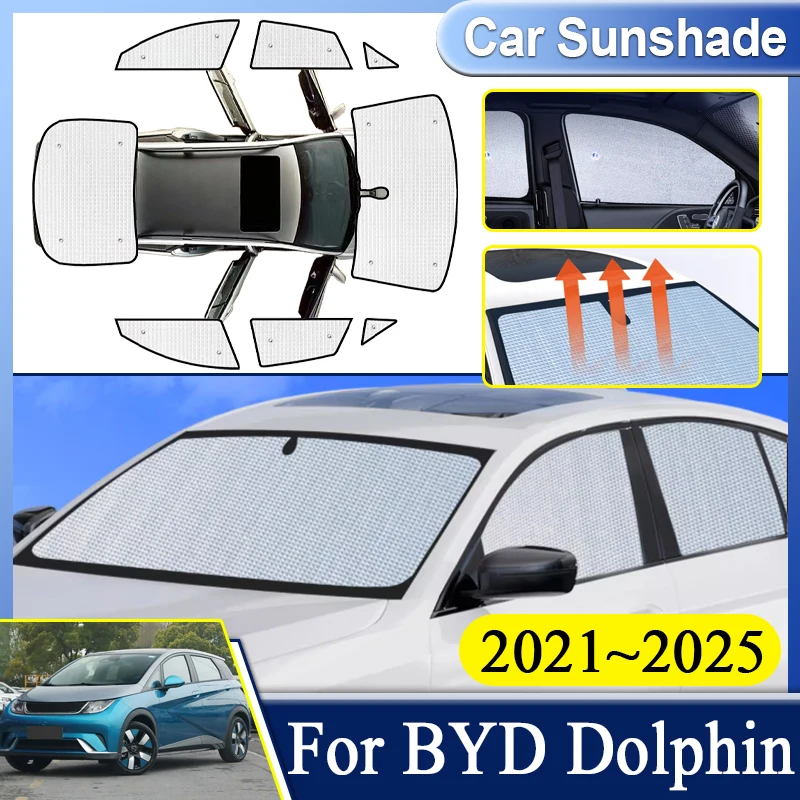 

Автомобильные солнцезащитные козырьки с полным покрытием для BYD Dolphin 2024, аксессуары 2021 2022 ~ 2025, лобовое стекло, солнцезащитный козырек с защитой от УФ-лучей