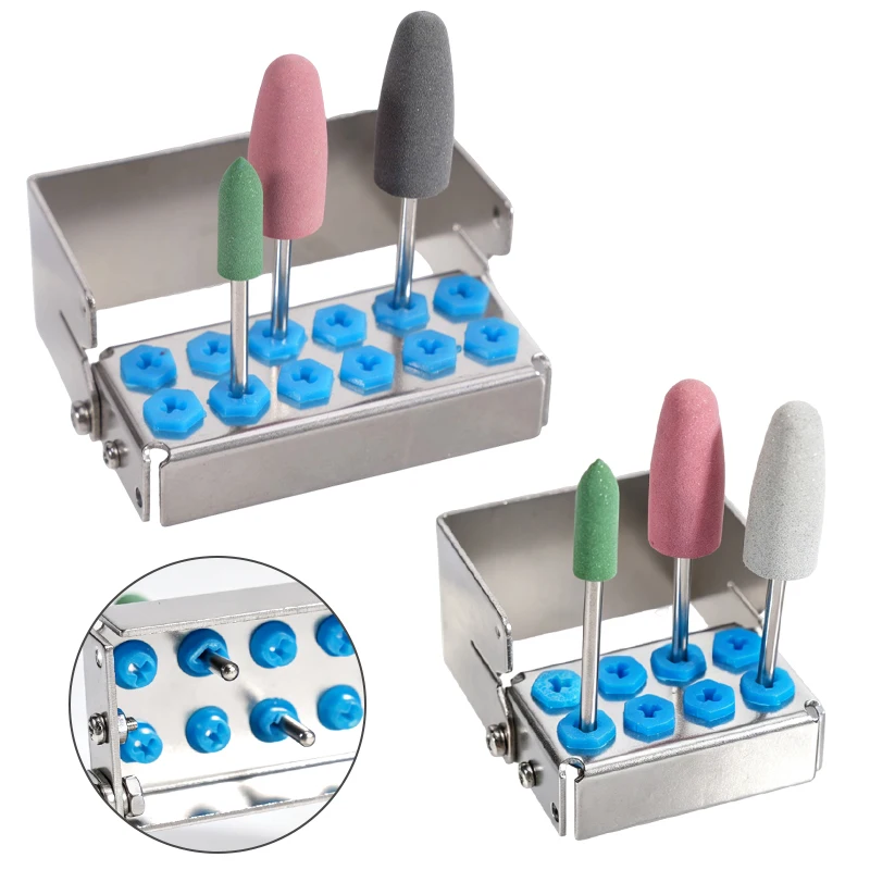 1pc 8/12 Holes Dental Bur Holder Autoclave Sterilizer Case Endo File Disinfection Box Organizer Stainless Steel Dentist Lab Tool