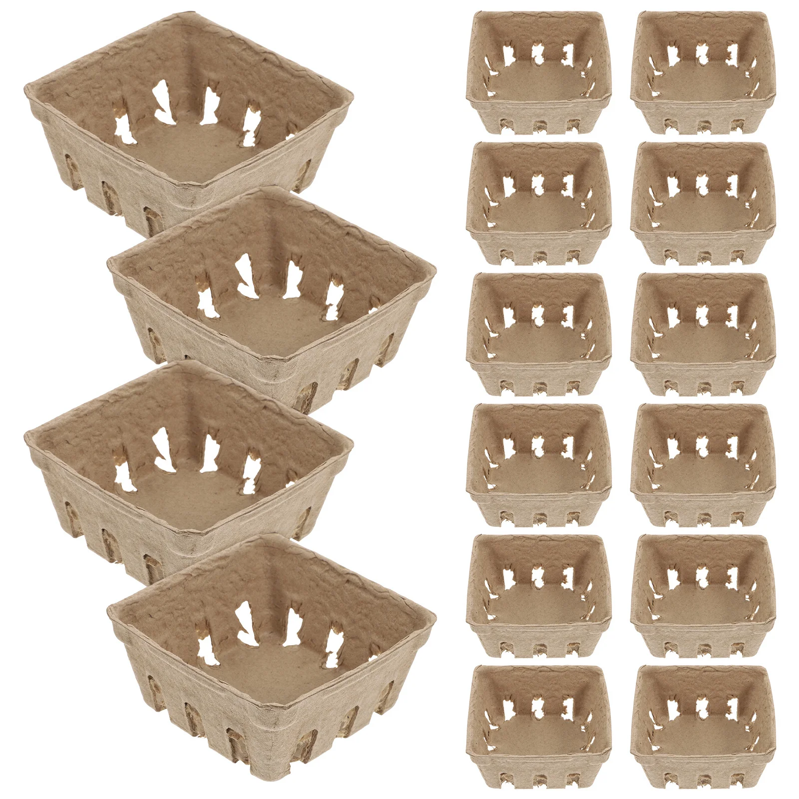 

20Pcs Paper Pulp Fruit Tray Berry Basket for Kitchen Storage Decorative Produce Container Household Snack Organizer Vegetable