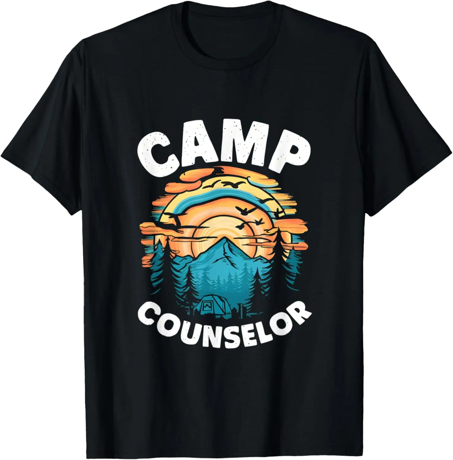 Camp Counsellor Retro Summer Director Camper Staff เสื้อยืดแคมป์ปิ้ง
