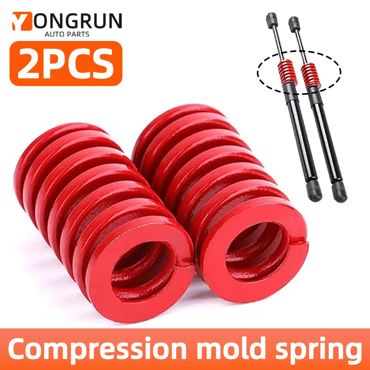 YONGRUN 2PCS Mold Spring Car Rear Trunk Tailgate Support Rod Lifting Rod Tool Red Compression Spring Trunk Shock Absorber Spring