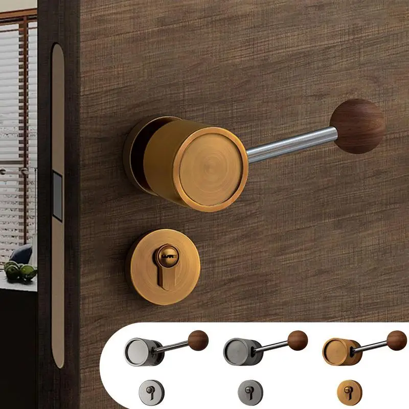 

Interior Door Lock Mute Privacy Door Handle Modern Security Door Bar Rocker-Type Door Knobs Interior With Lock For Bedroom Or