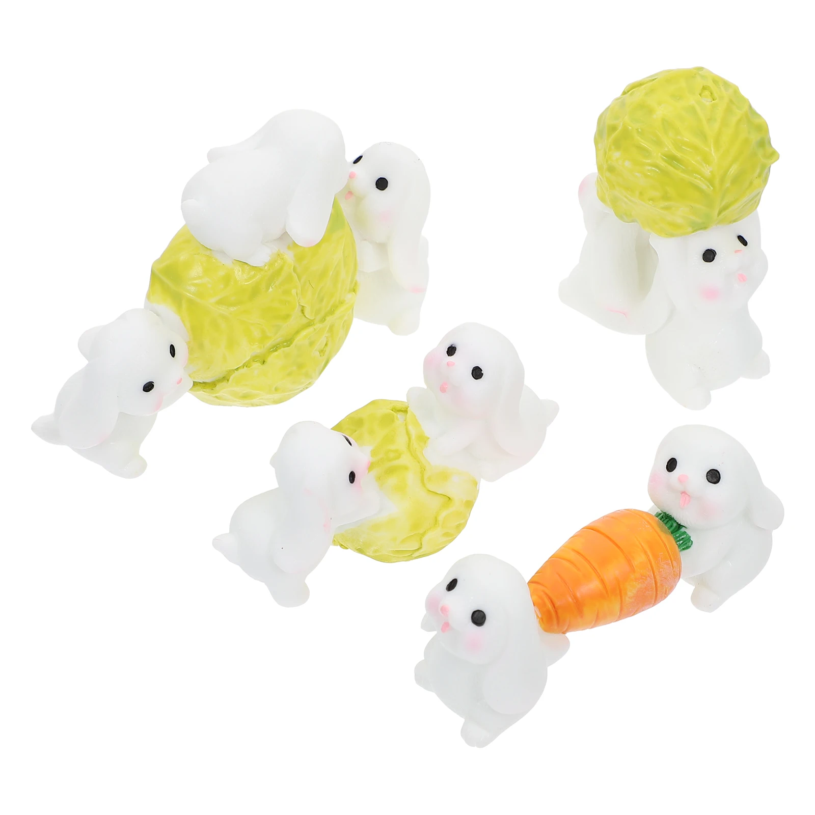 

4 Pcs Resin Rabbit Decors Micro L Bunny Models Mini Rabbit Garden naments Simulation Animal Shapes Home Decor