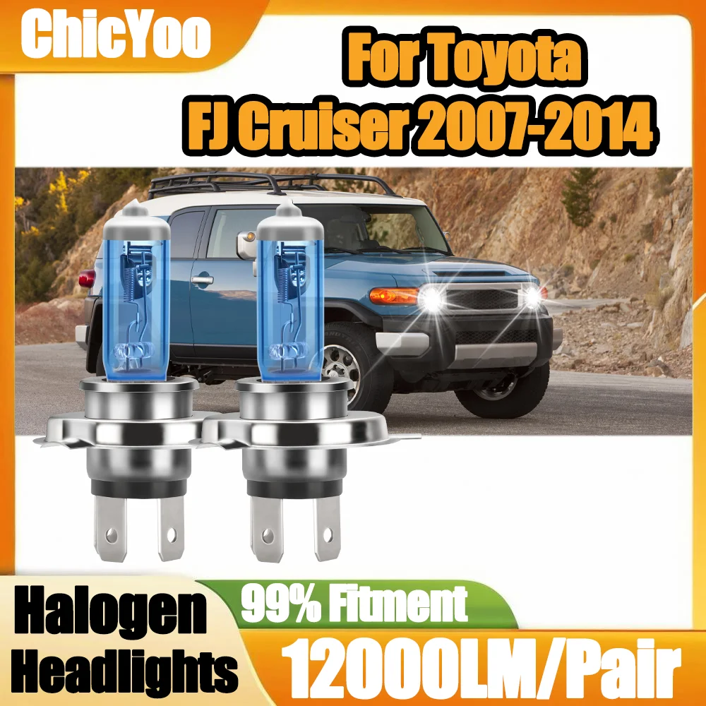 

2X 6000K White Halogen Headlight 12000LM High Power Auto Headlamps For Toyota FJ Cruiser 2007 2008 2009 2010 2011 2012 2013 2014
