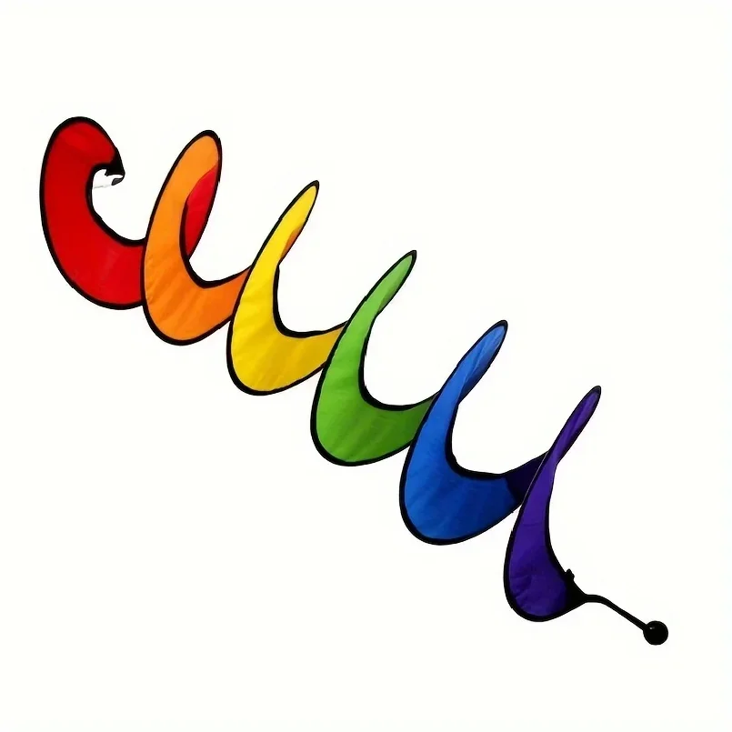 Rainbow Spiral Wind Spinners, Colorful Hanging Wind Twisters for Garden, Yard, Patio Decoration, Outdoor Party and Holiday