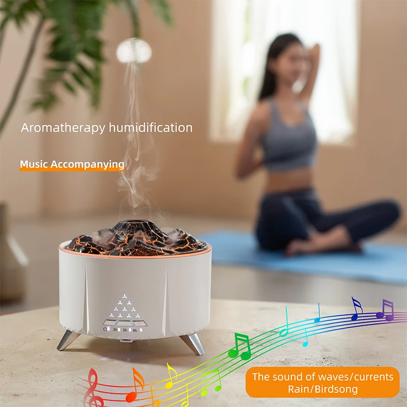 Difusor de Aroma de llama volcánica, humidificador de aire portátil con medusas, lámpara de luz nocturna, fragancia para el hogar y el dormitorio