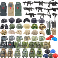 MOC Military Gun Waffen Building Blocks Soldier M16 M4 Rifle Submachine Gun US Printed Helmet Beret Vest Belt Tactical Hat Brick