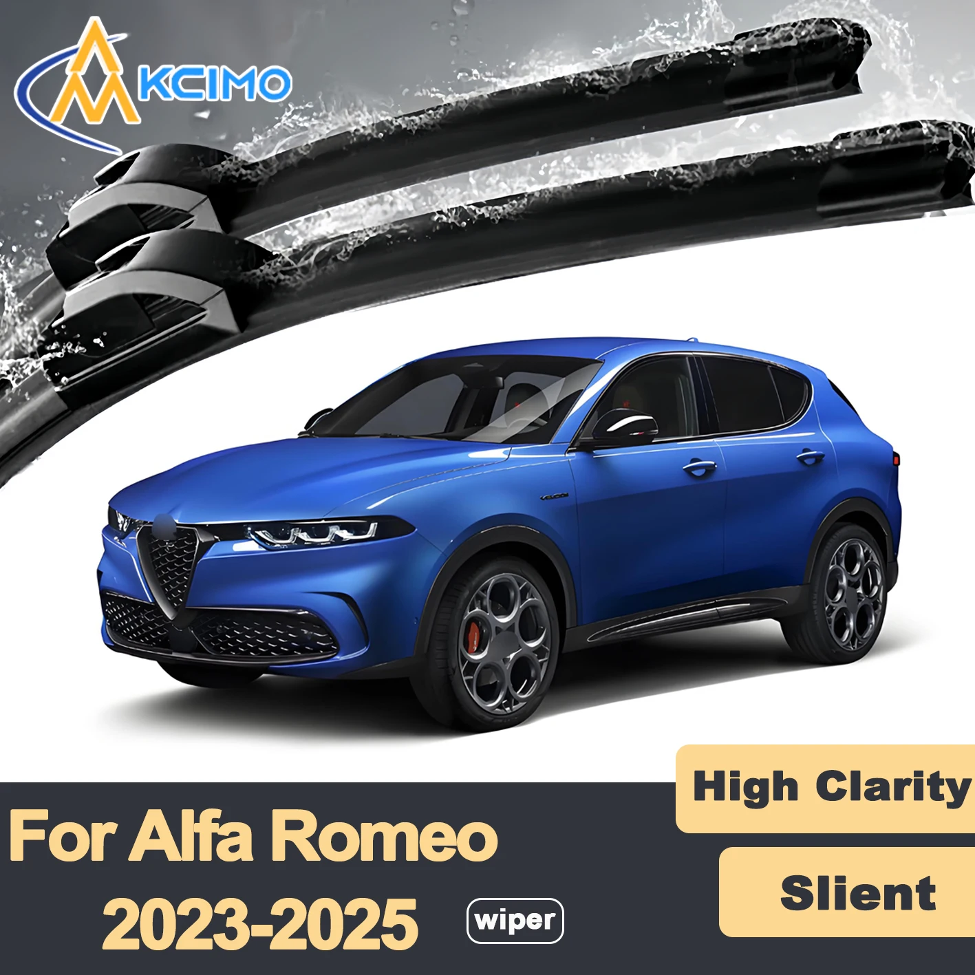 

Premium Rubber Durable Silent Windshield Wiper Blades 2pcs for Alfa Romeo Tonale 965 2023-2025 Front Wiper Blades Set