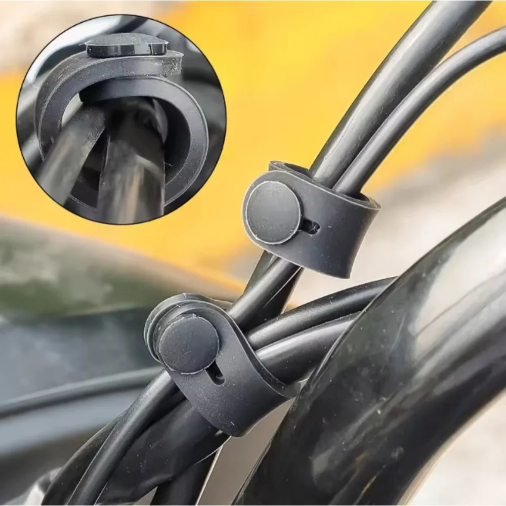 6Pcs Motorcycle Rubber Frame Securing Cable Wiring Harness Power Cord Tie Clutch Line Brake Ties Elastic Fix Accessories