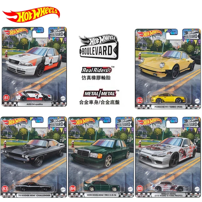 Original Hot Wheels Premium Car Boulevard Juguetes Toys for Boys 1/64 Diecast Mercedes Benz Nissan Silvia Audi Dodge Model Gift