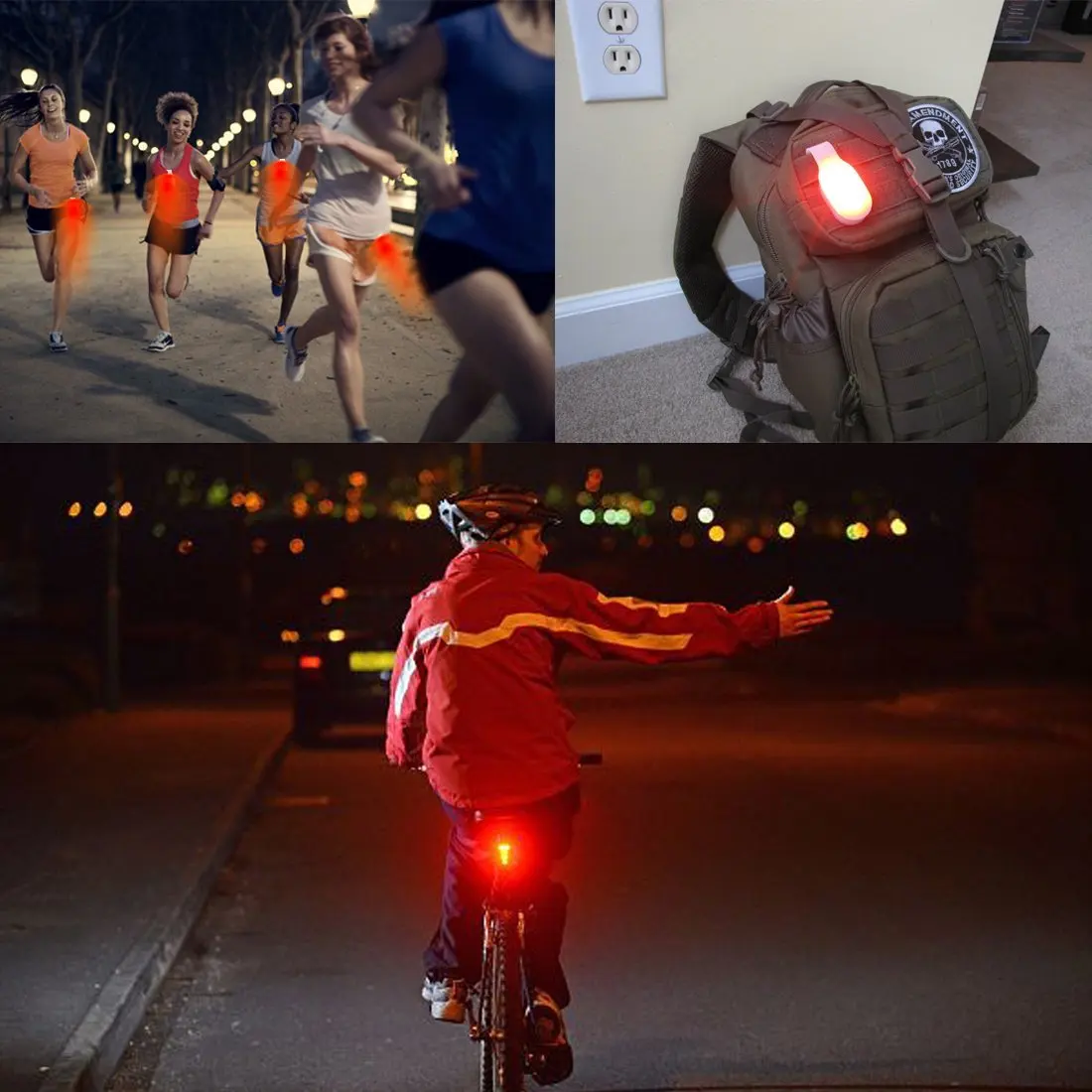 Magnetic Clip Night Running Emergency Light Safety Sports Hike Backpack Child Walking Camping Nurse Work Red flash Warning Lamp