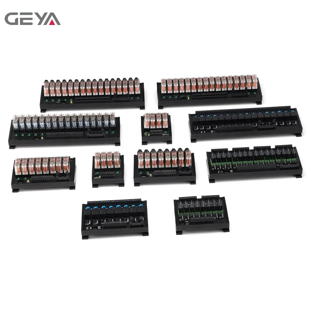 

GEYA FY-NG2R-12C Din Rail 12 Group Relay Module Replaceable Board 12VDC 24VDC SPDT RELAY 220v relay delay module