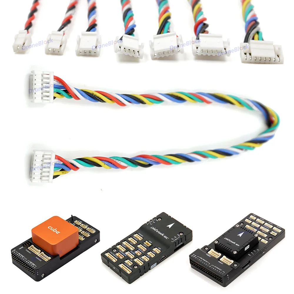 JST GH1.25 Fio do cabo para Pixhawk 6C 6X Pixhawk 4 Pixracer CUAV V5 Pixhack Controlador de voo, 5pcs