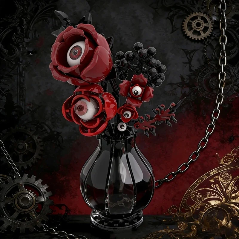 

Gothic Eye Flower Building Block Toy Bricks Spooky Halloween Party Centerpiece Table Decor For Adults Teens