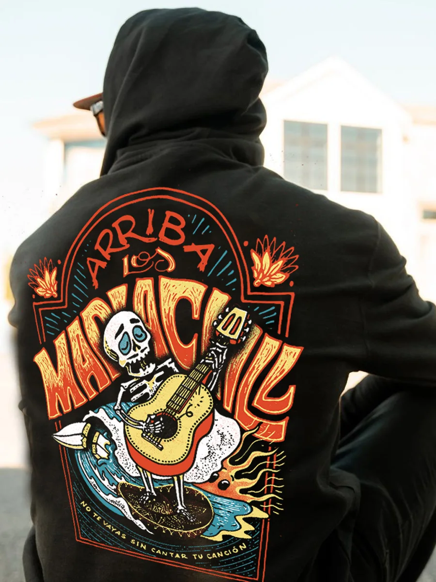 Dark Hoodie Sweatshirt Men's Couple Print Autumn Winter American Retro High Street Trend Oversize Jacket Street Style Graffiti