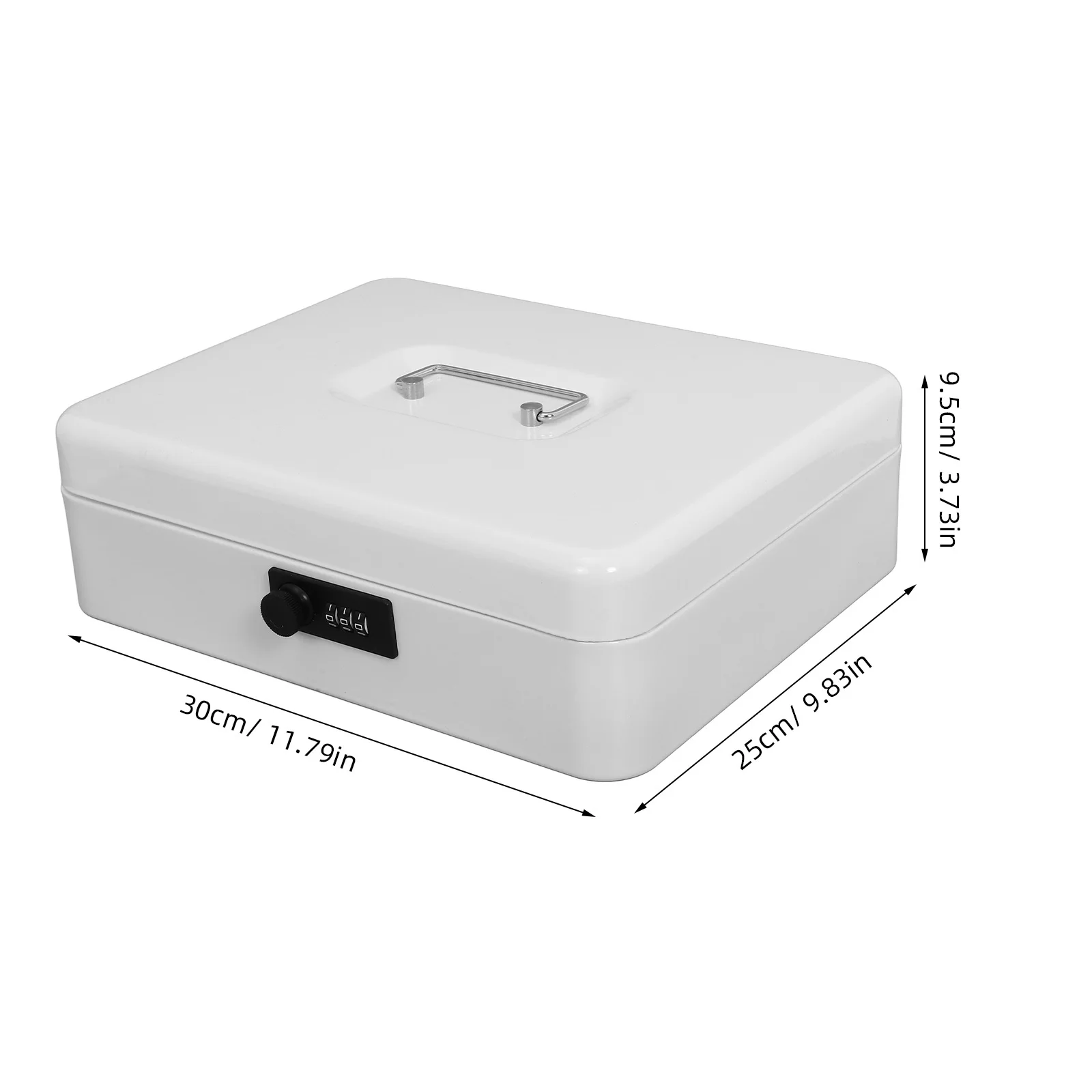 頑丈な鉄製キャッシュボックス、パスワードロック付き、安全な金属製マネーバンク、家庭用オフィス用、大容量保管庫、貴重品用