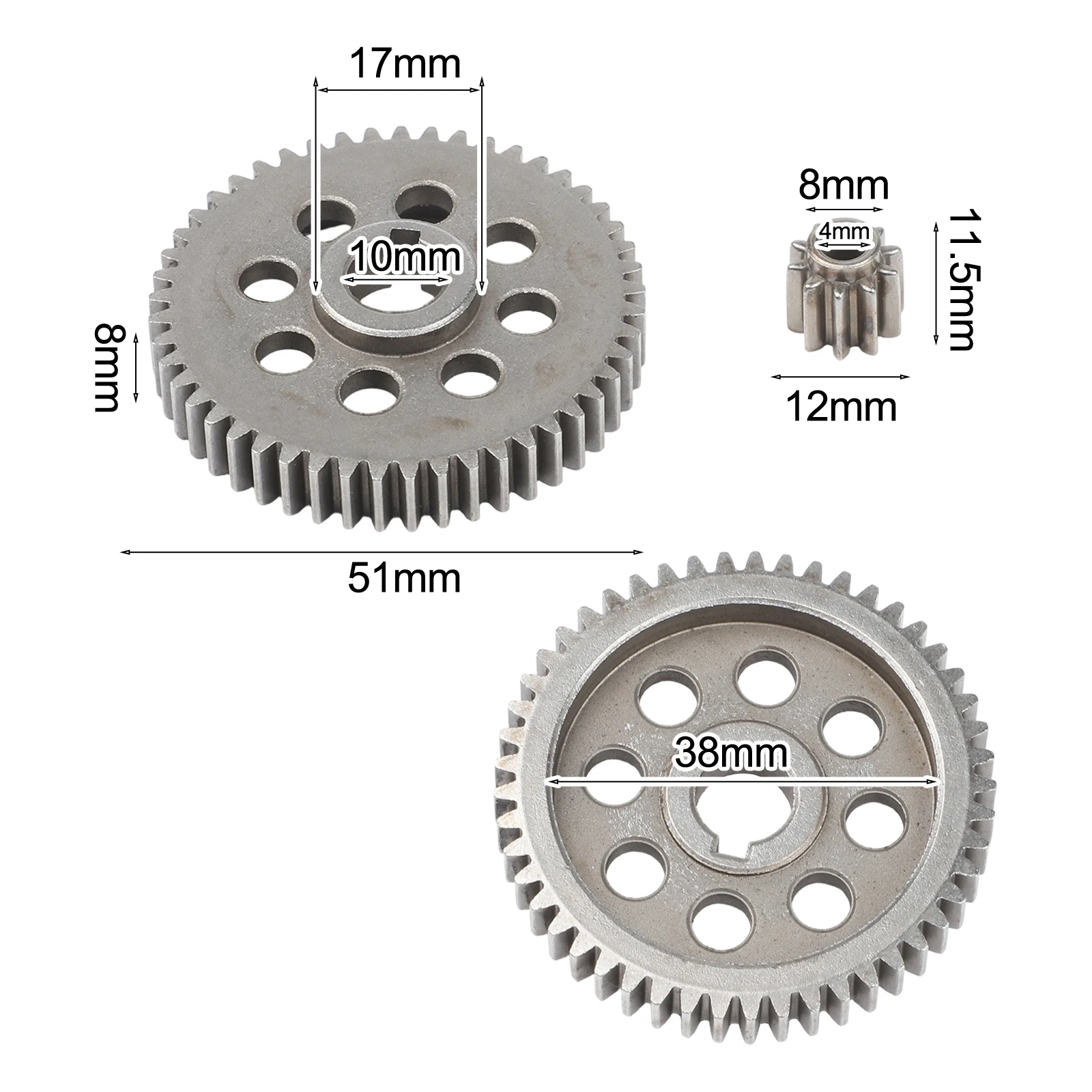 Replacement gear 2pcs for electrical chainsaws for 8 to 12 inch grass trimmers steel gear set 49 tooth and 10 tooth