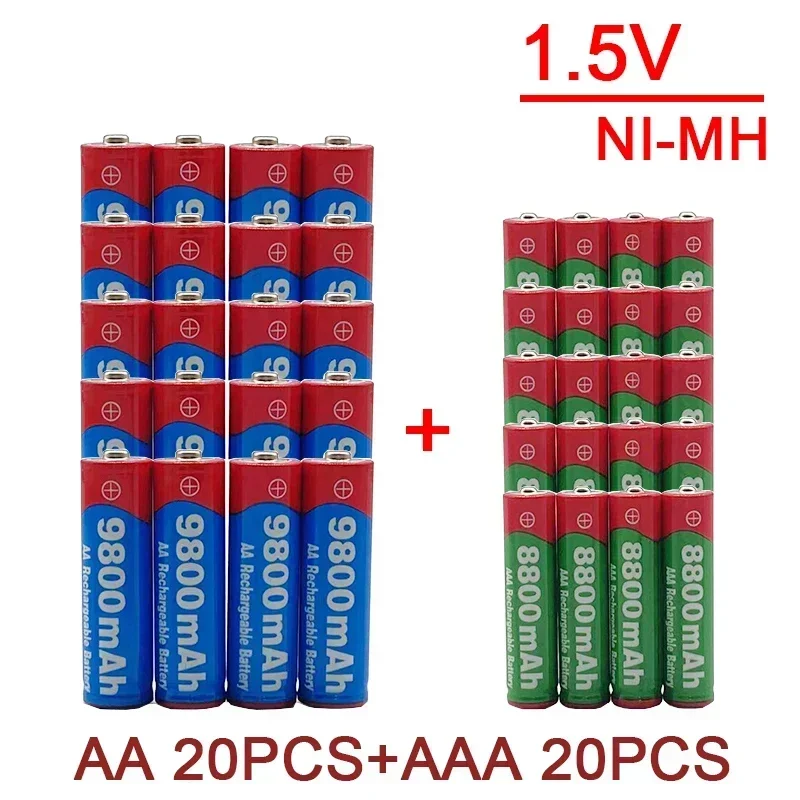 Original factory free delivery of 2024 best-selling AA+AAA batteries, 1.5V 9800 MAH/8800 MAH, suitable for remote controls,